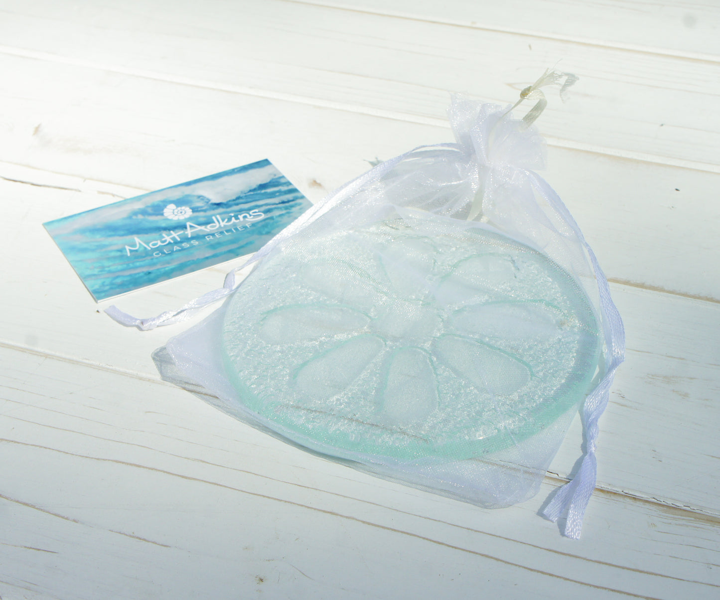 Clear Daisy Fused Glass Suncatcher - 12cm(5")