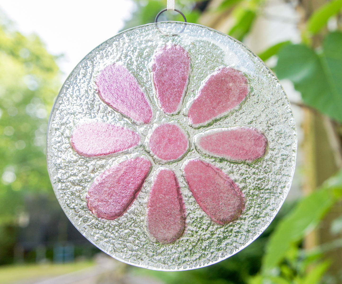 Cherry Daisy Glass Window Hanging Suncatcher - 12cm(5")