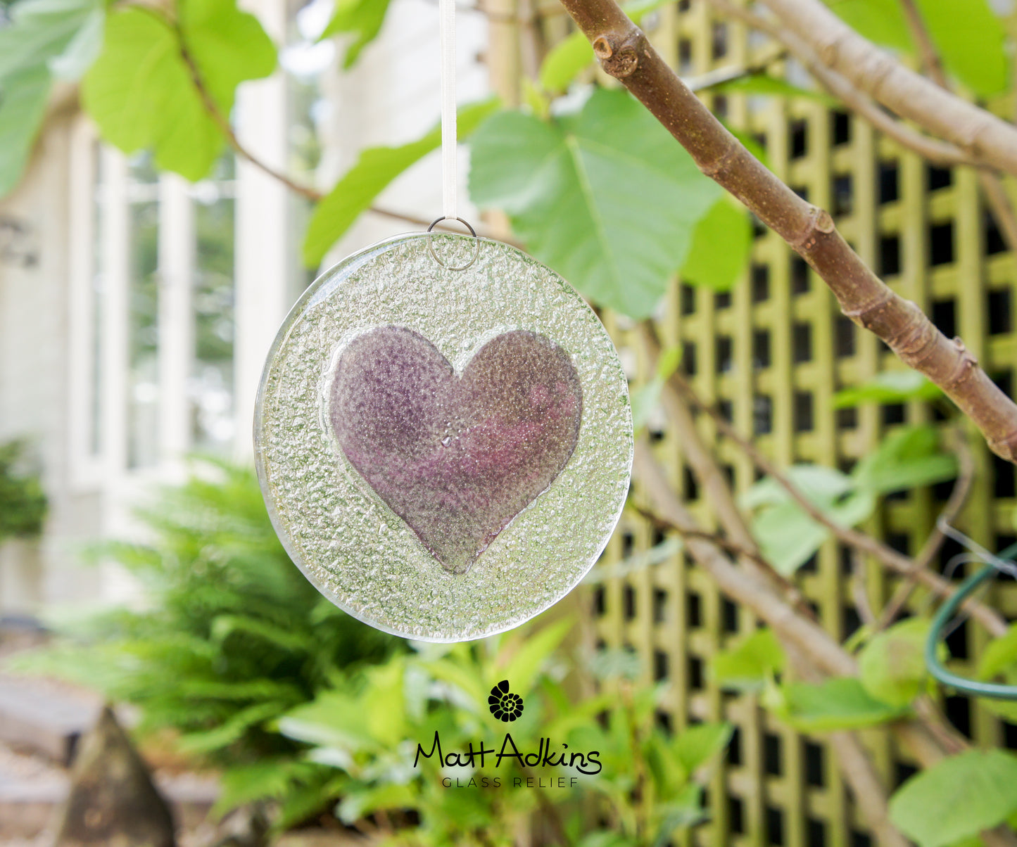 Purple Heart Suncatcher - 12cm(5")