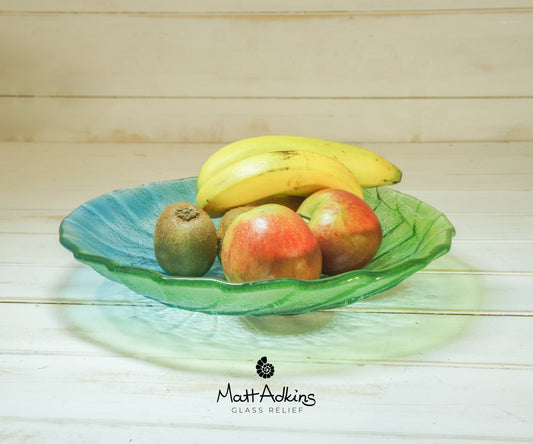 lime green glass fruit bowl