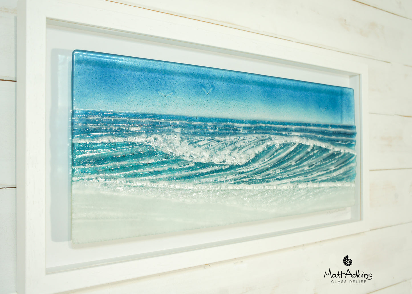 large glass wave wall art picture frame
