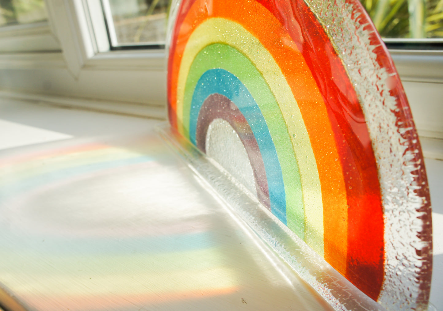 1 Large Rainbow Suncatcher - Freestanding - 29x15cm (11 1/2x6")