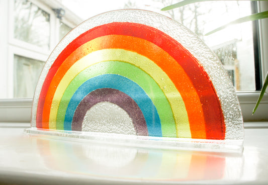 1 Large Rainbow Suncatcher - Freestanding - 29x15cm (11 1/2x6")