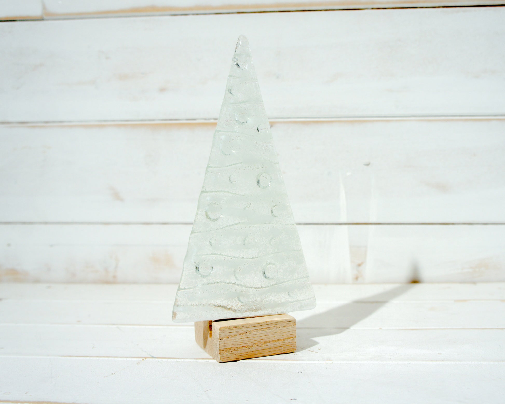 white fused glass christmas tree