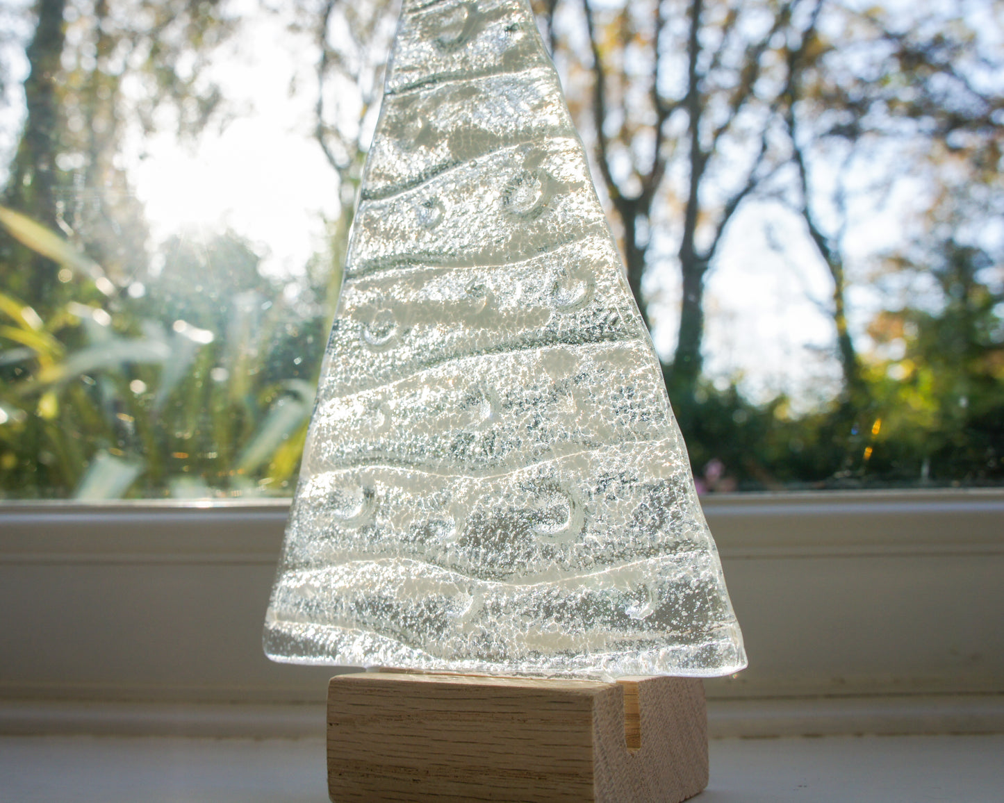 white fused glass christmas tree