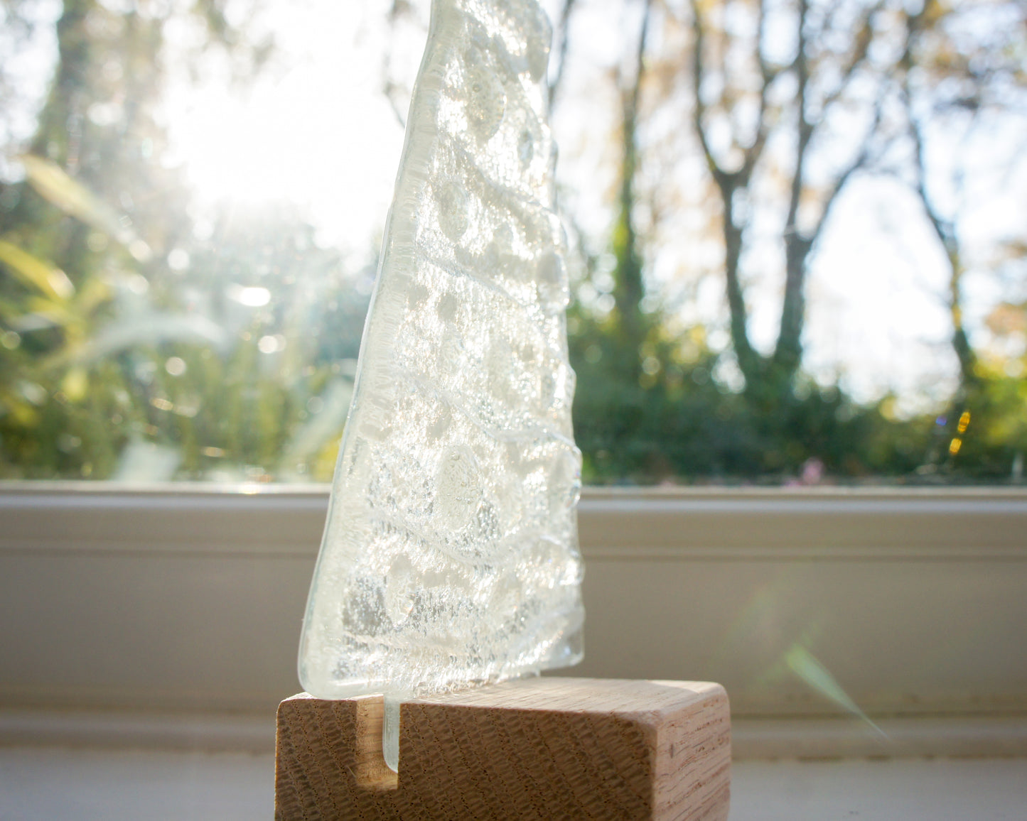 white fused glass christmas tree