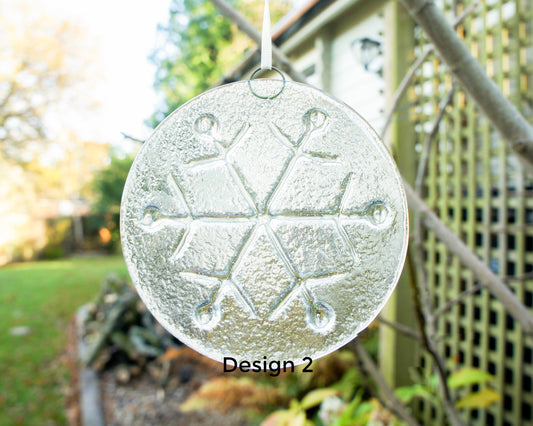 Snowflake Suncatcher Clear Design 2 - 12cm(5")