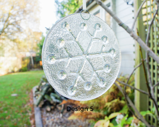 Snowflake Suncatcher Clear Design 5 - 12cm(5")