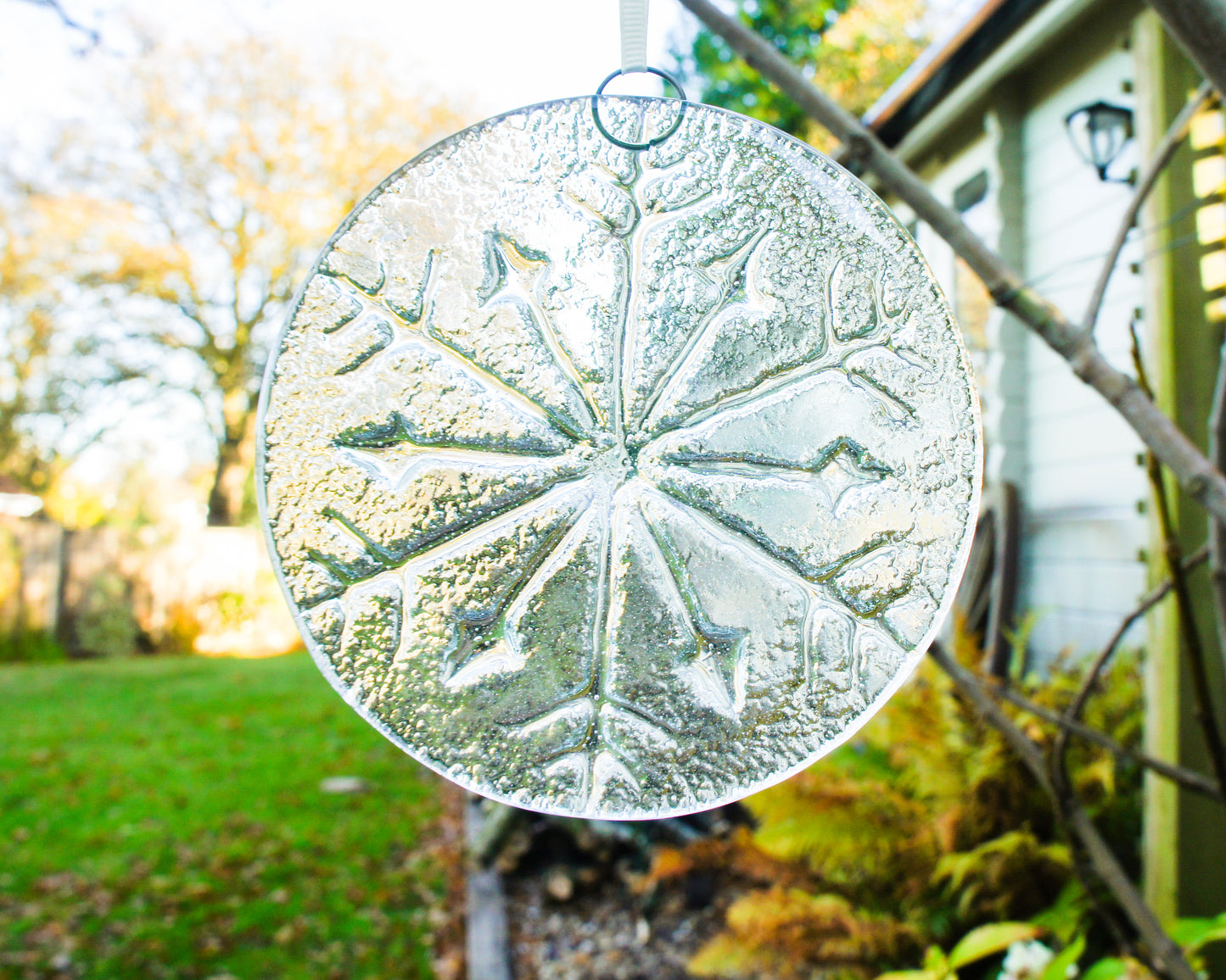 Snowflake Suncatcher Clear Design 3 - 12cm(5")
