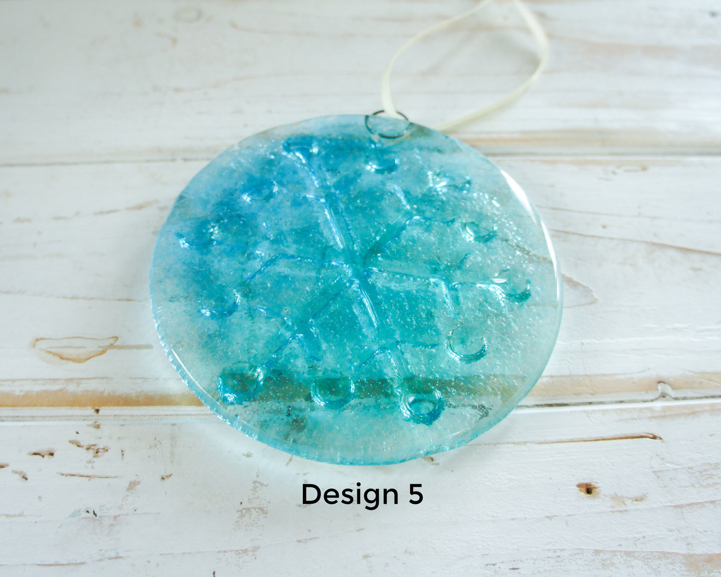 Snowflake Suncatcher Turquoise Design 5 - 12cm(5")