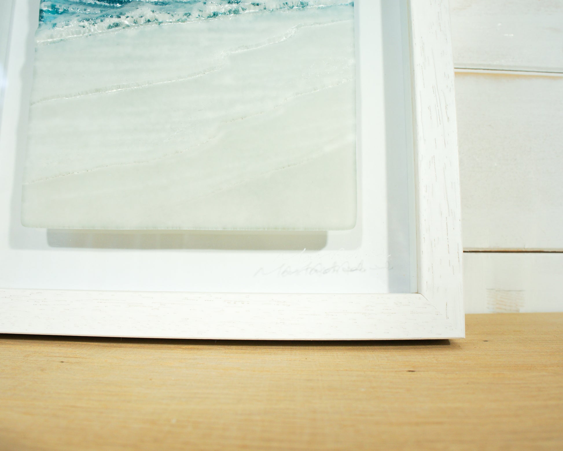 portrait wave glass wall art frame cliff