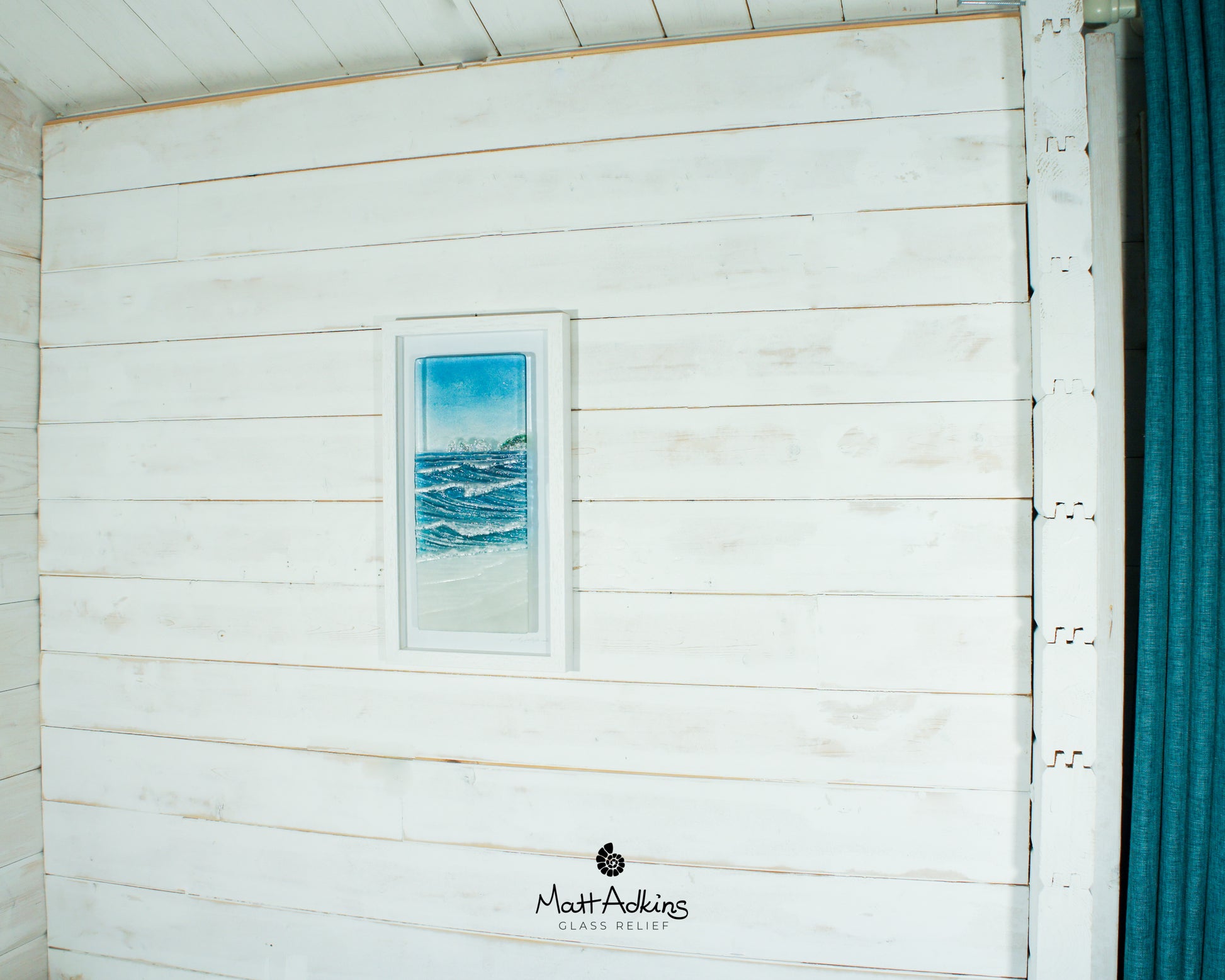 portrait wave glass wall art frame cliff