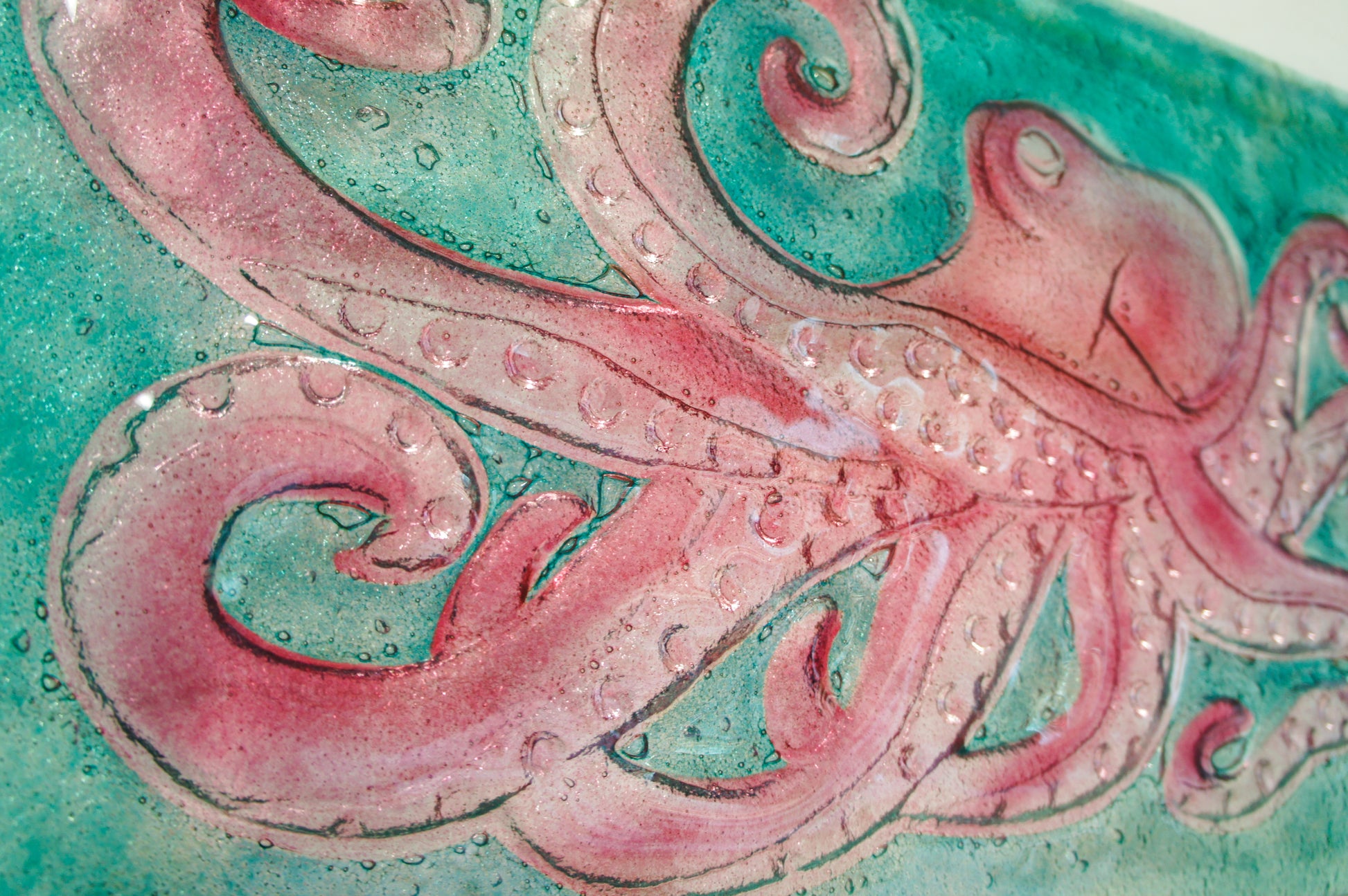 dark pink octopus ocean art wall art large