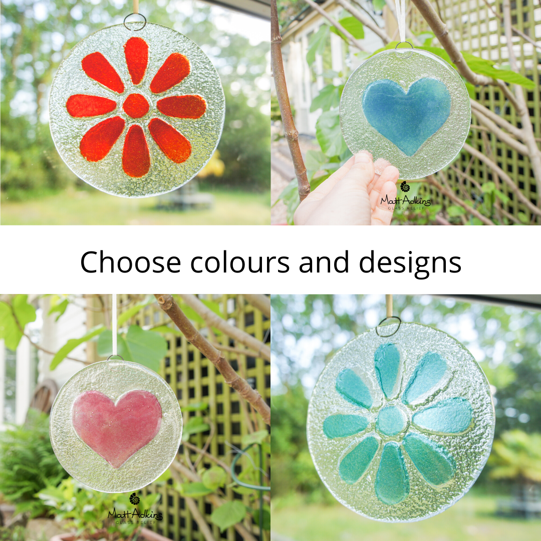 Turquoise Heart Suncatcher - 12cm(5")