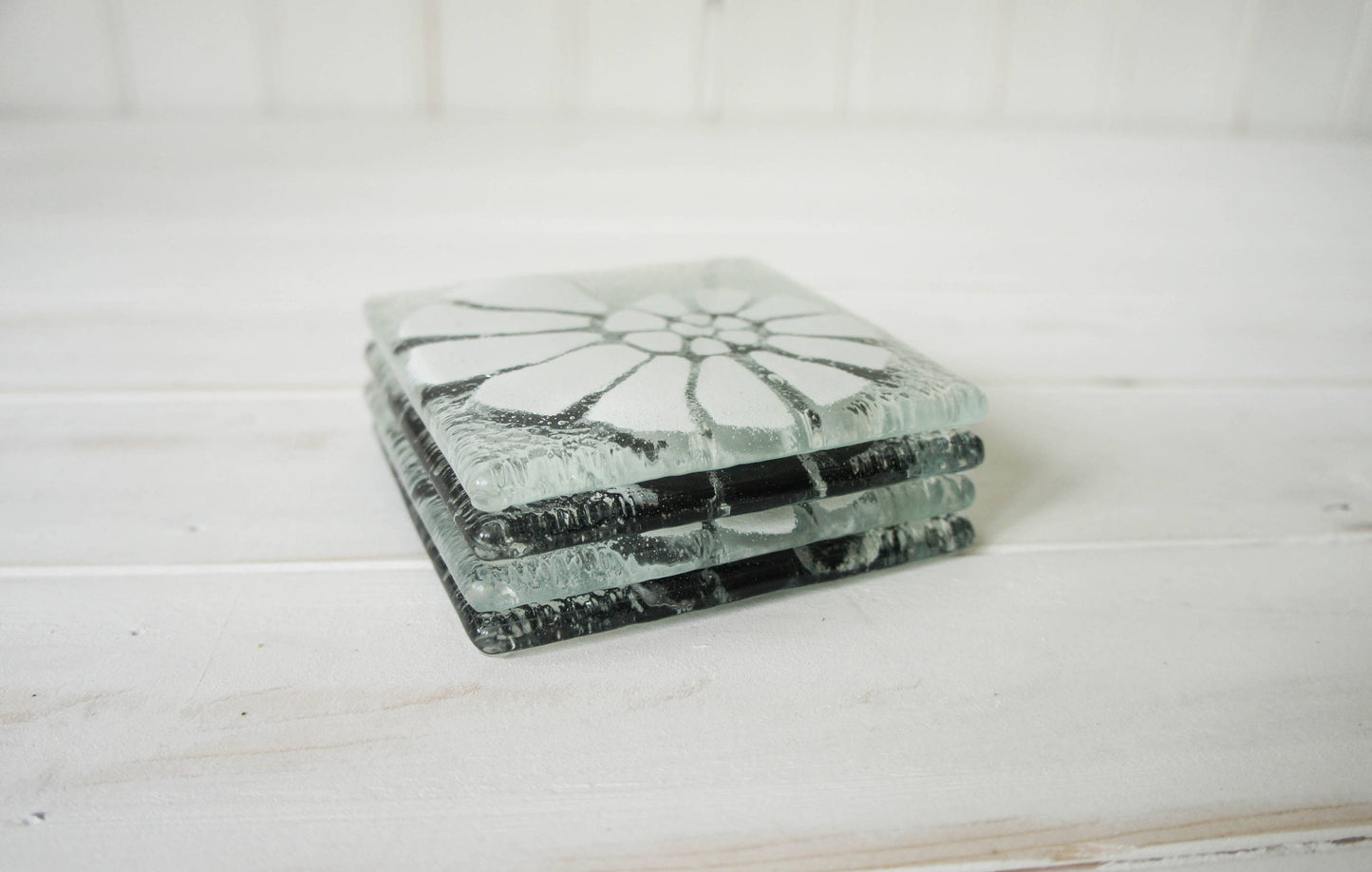 4 Black&White Ammonite Coasters