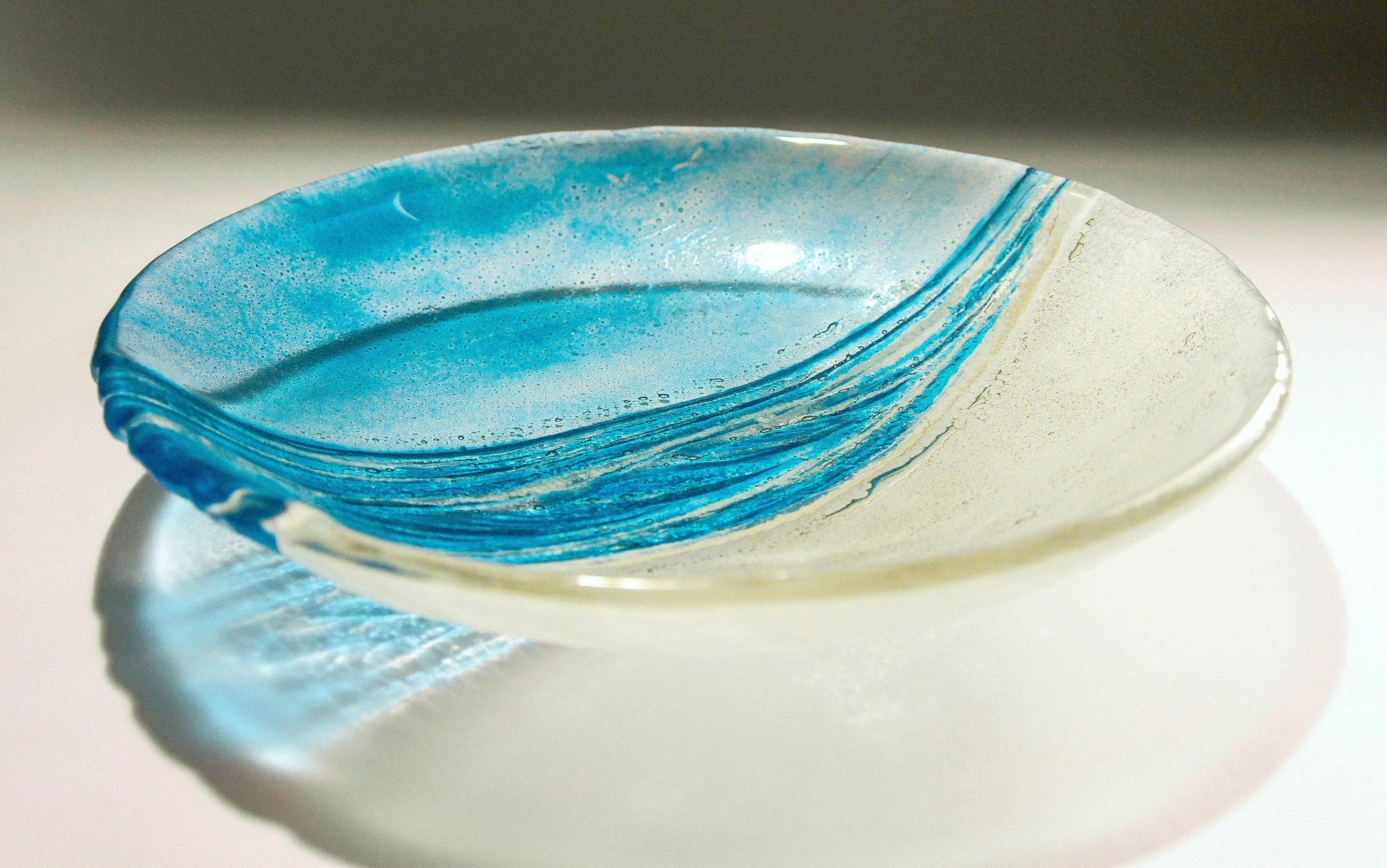 blue beach glass bowl
