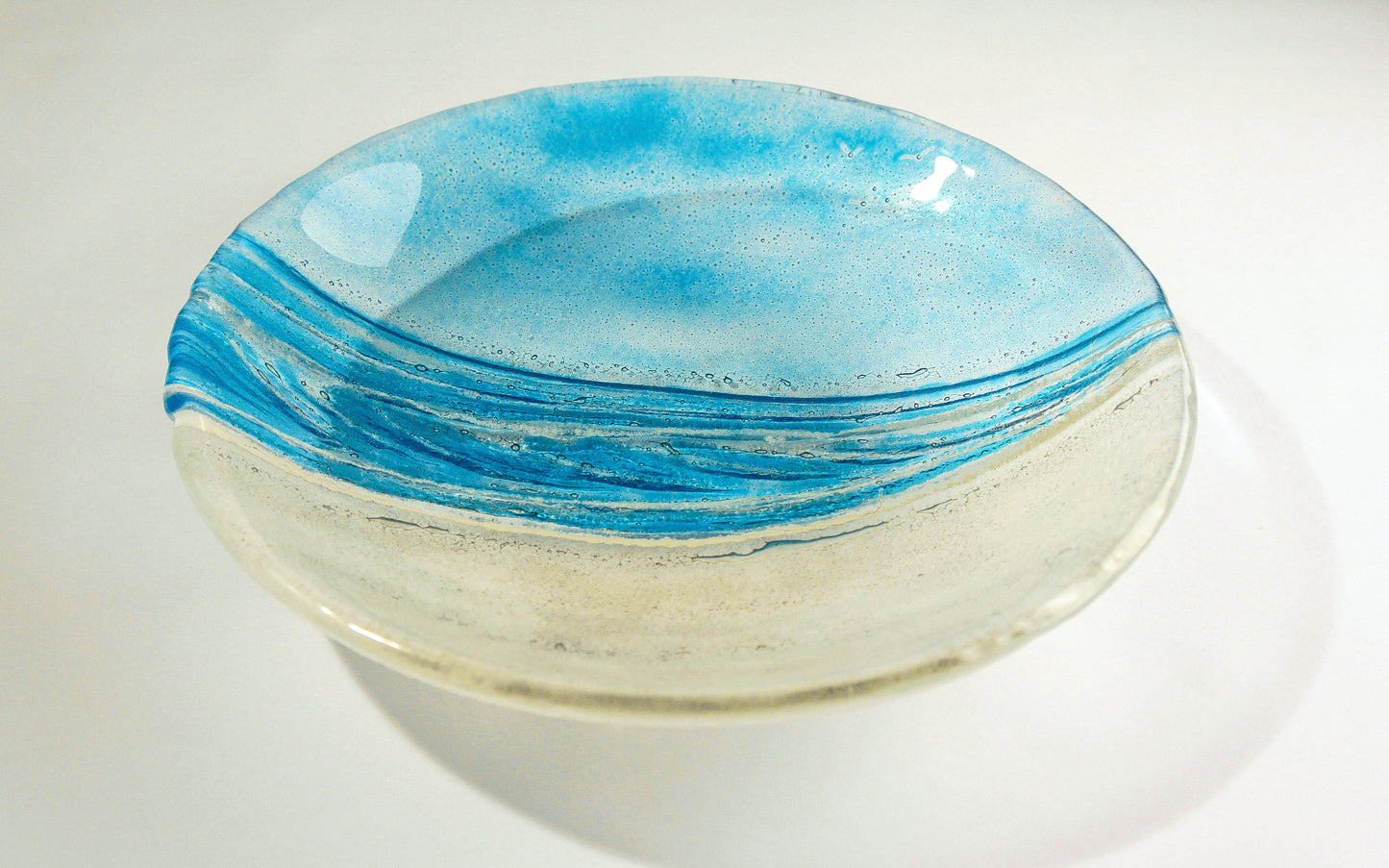 blue beach glass bowl