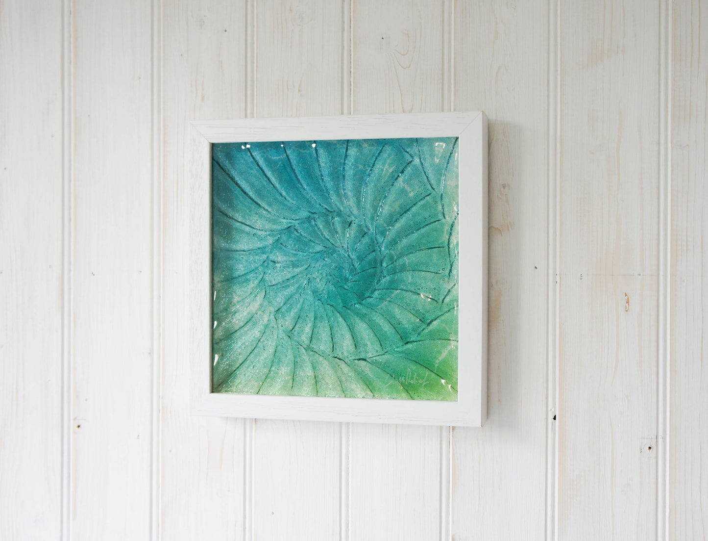 Ammonite Frame - Small Square - Turquoise Blue Green - 25x25cm (10")