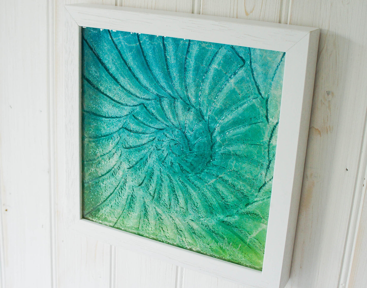 Ammonite Frame - Small Square - Turquoise Blue Green - 25x25cm (10")