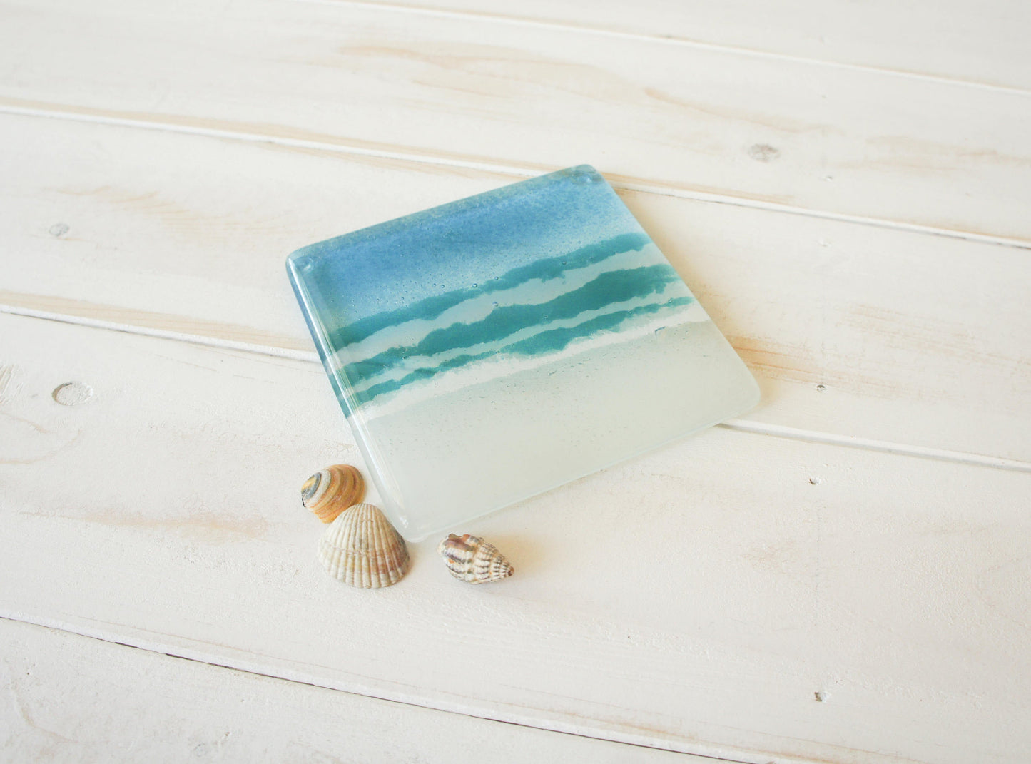 4 Blue or Turquoise Beach Coasters