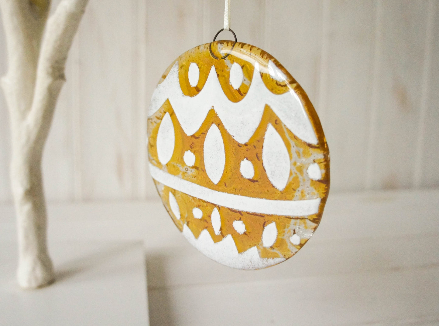 3 Norwegian Glass Bauble - Hanging - 12cm(5")