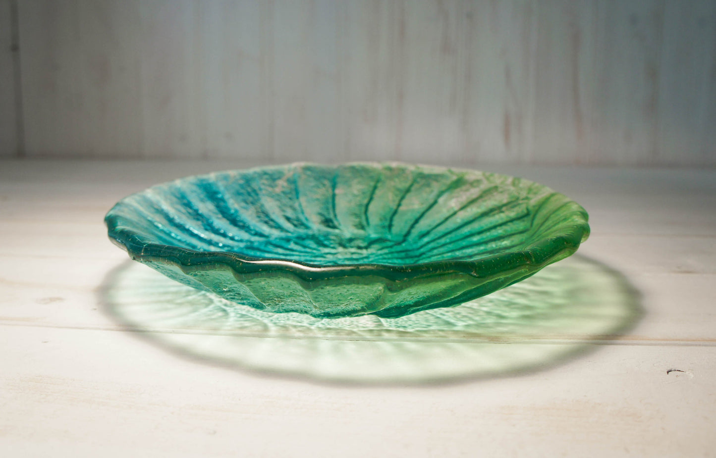 Small Ammonite Bowl - Green Blue Turquoise - 22.5cm (9")