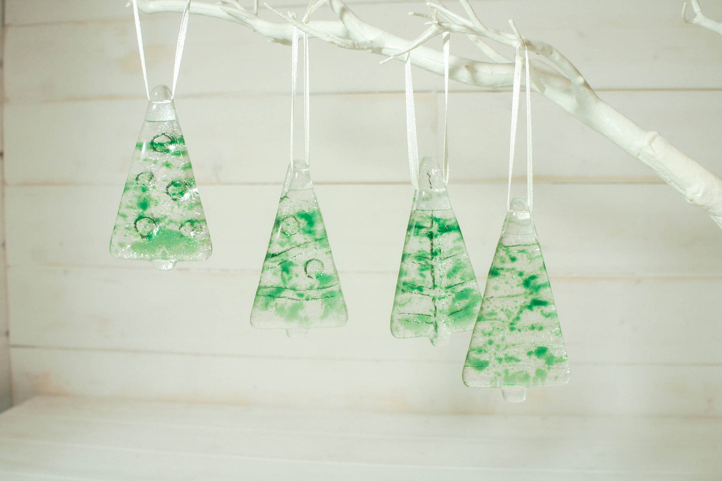 6 Mini Glass Trees - Choose your colours - 8cm(3")