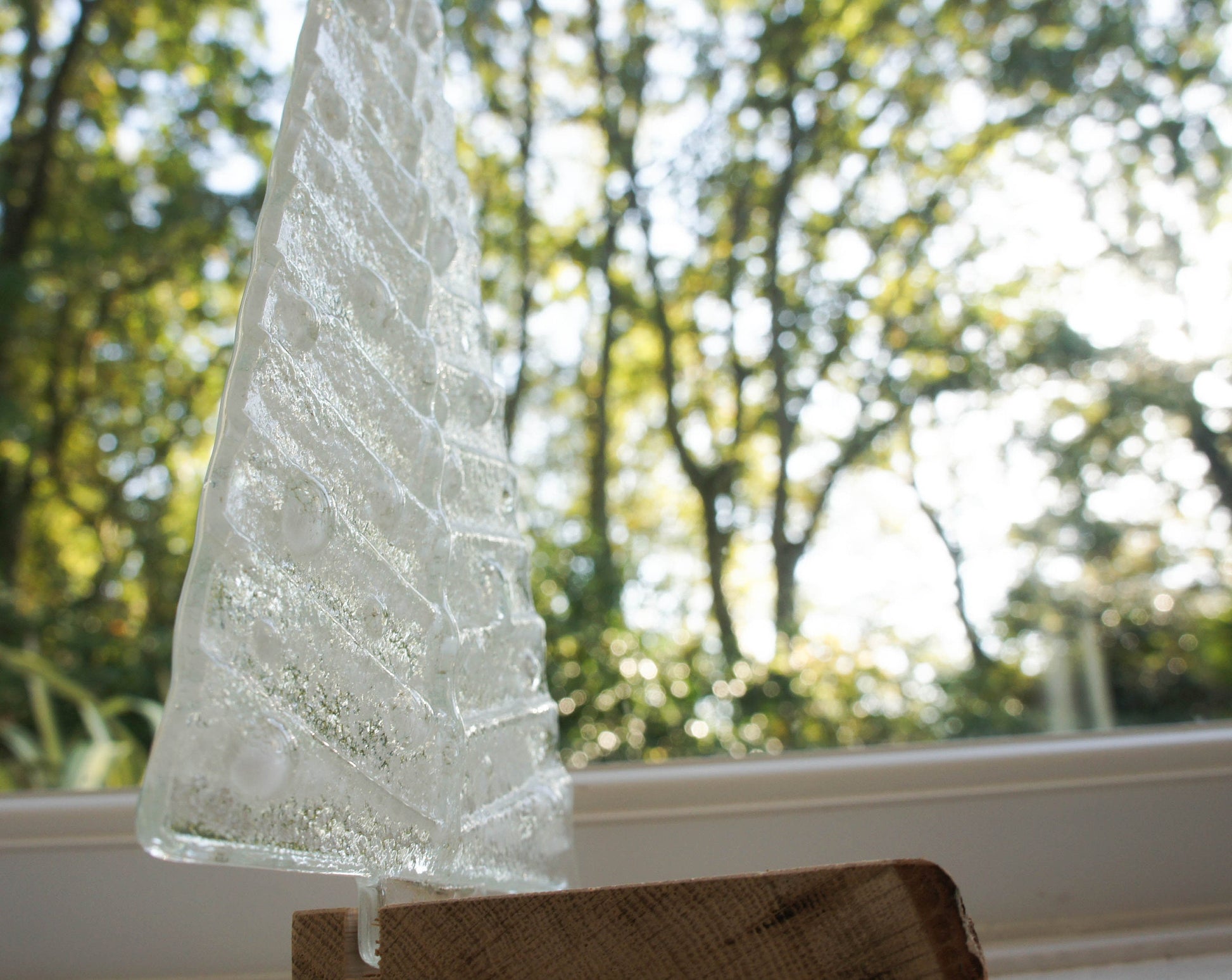 white fused glass christmas tree