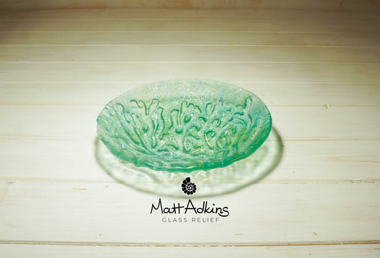 coral glass bowl fused glass beach table decor
