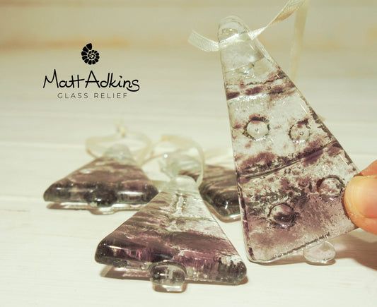 sea glass purple lilac christmas tree decorations