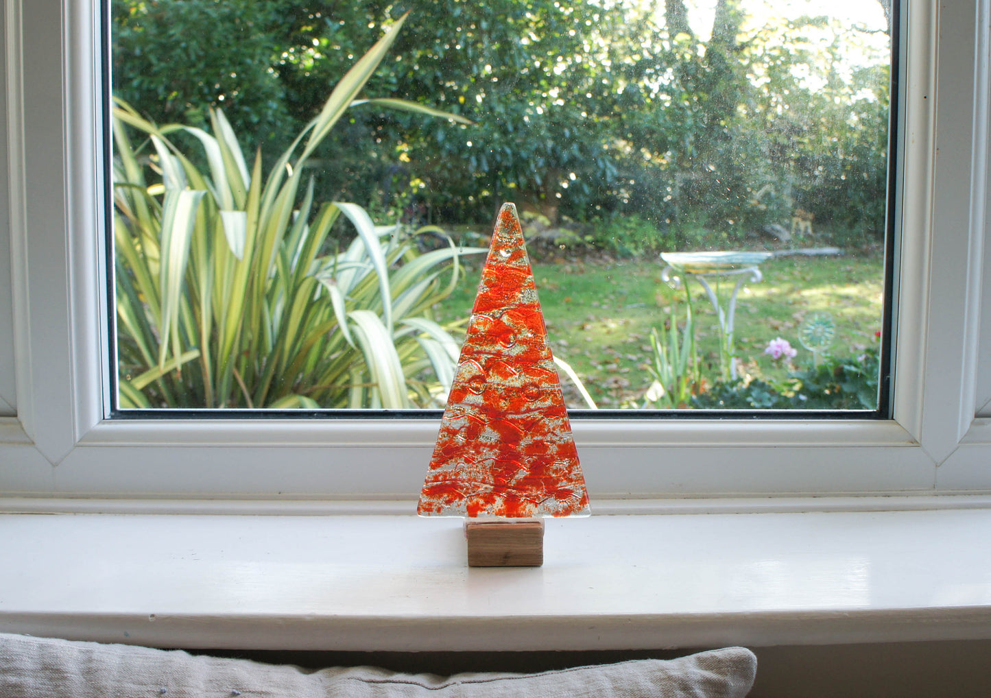 red christmas glass tree