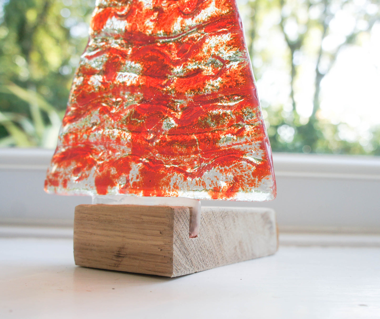 red christmas glass tree