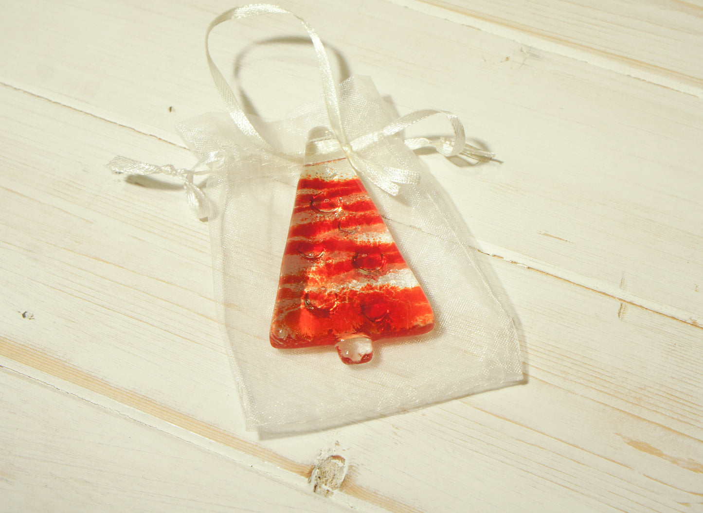 3 Mini Glass Trees - Hanging - Choose your colours - 8cm(3")