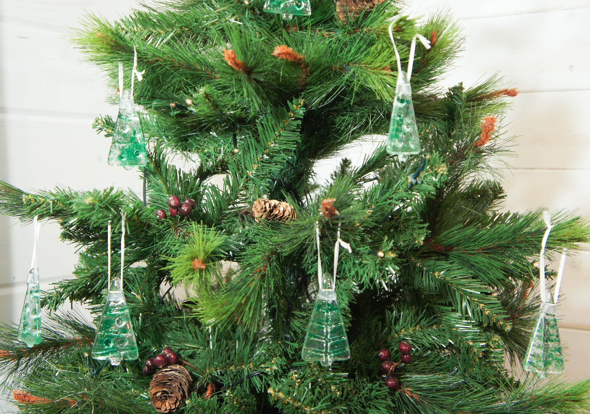 tree green se glass christmas decorations
