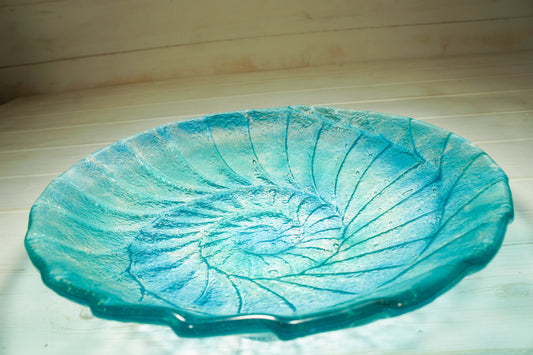 ammonite nautilus glass fruit bowl
