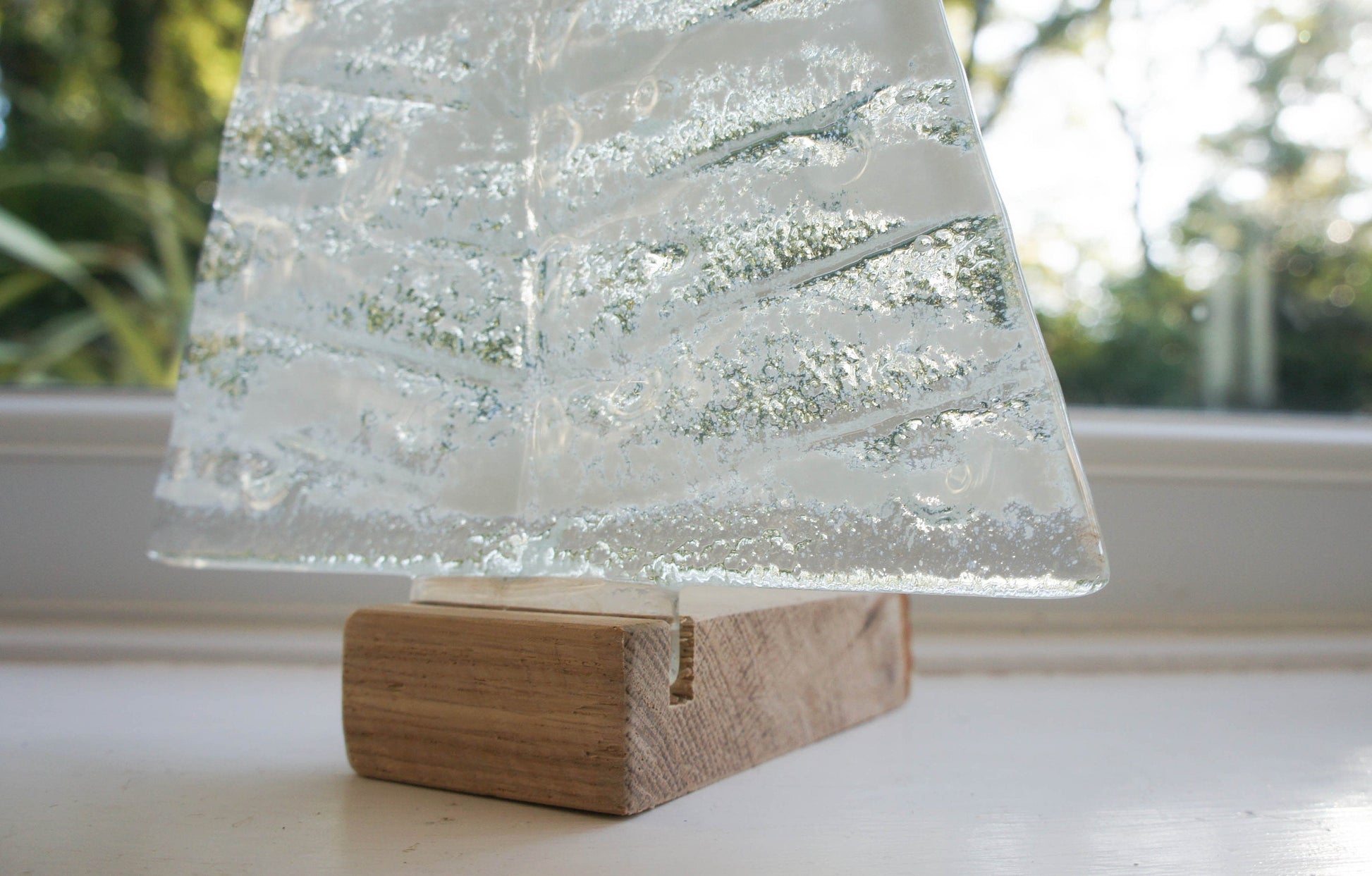 white fused glass christmas tree