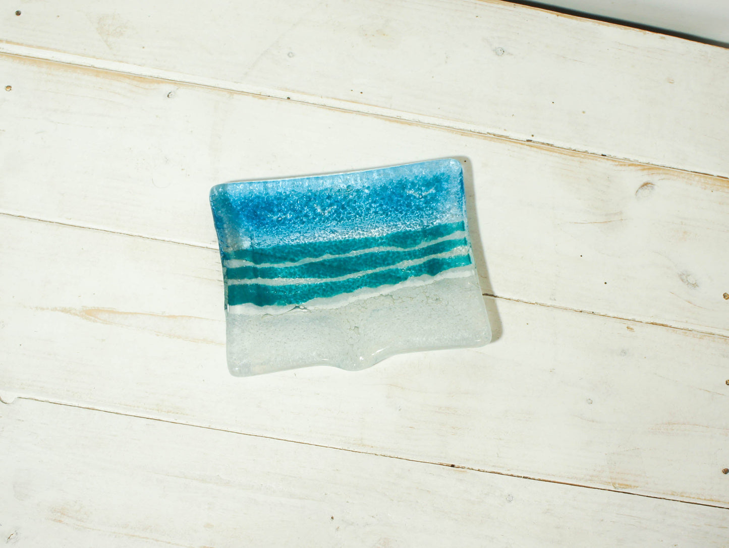 beach glass soap dish