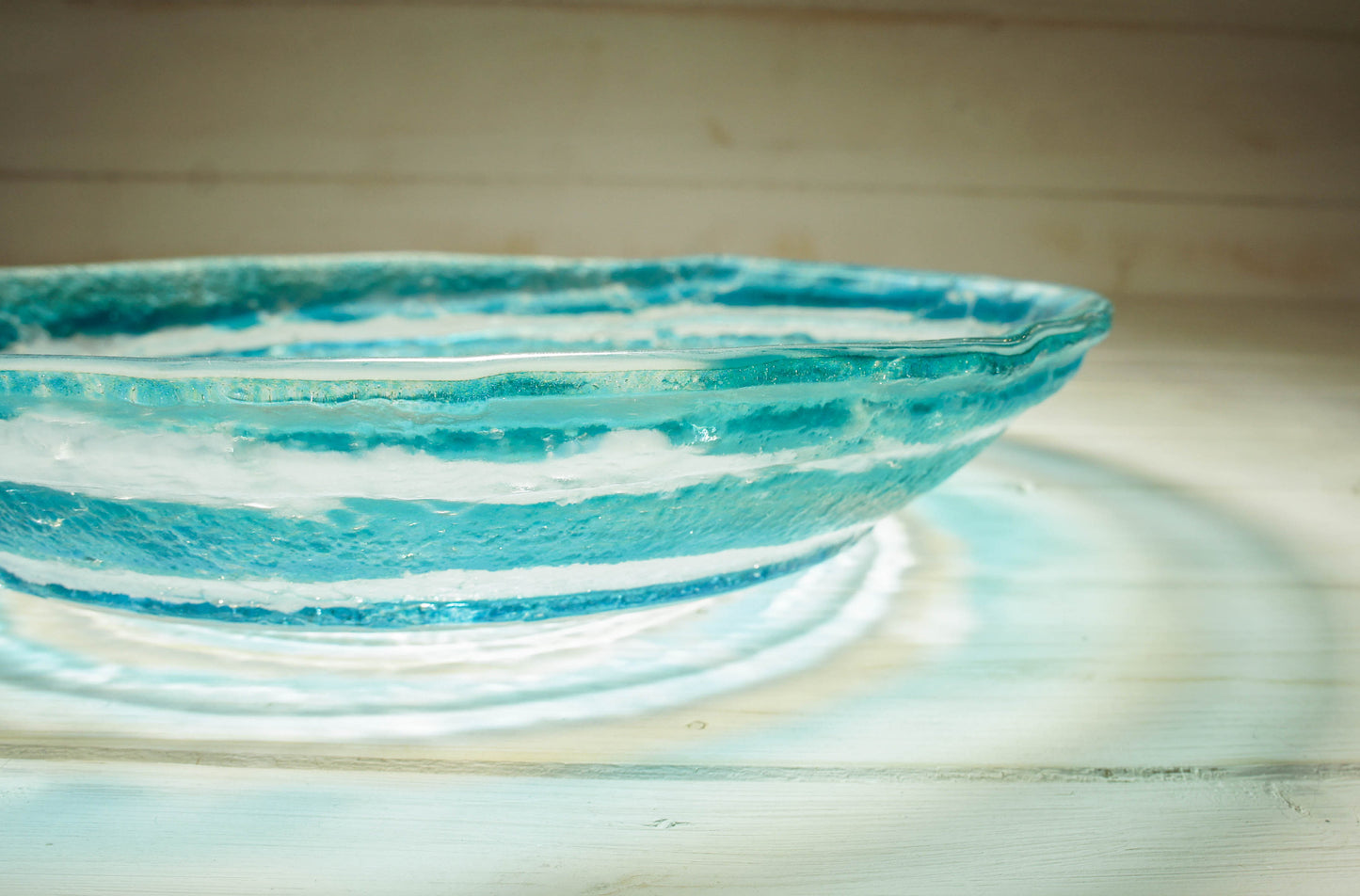 Turquoise Blue Swirl Bowl - 29cm(11 1/2")