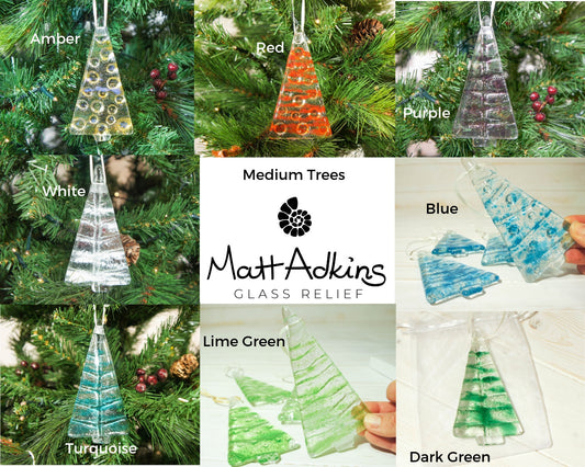 Medium Glass Tree - Hanging - Choose colour - 12cm/3 3/4" high