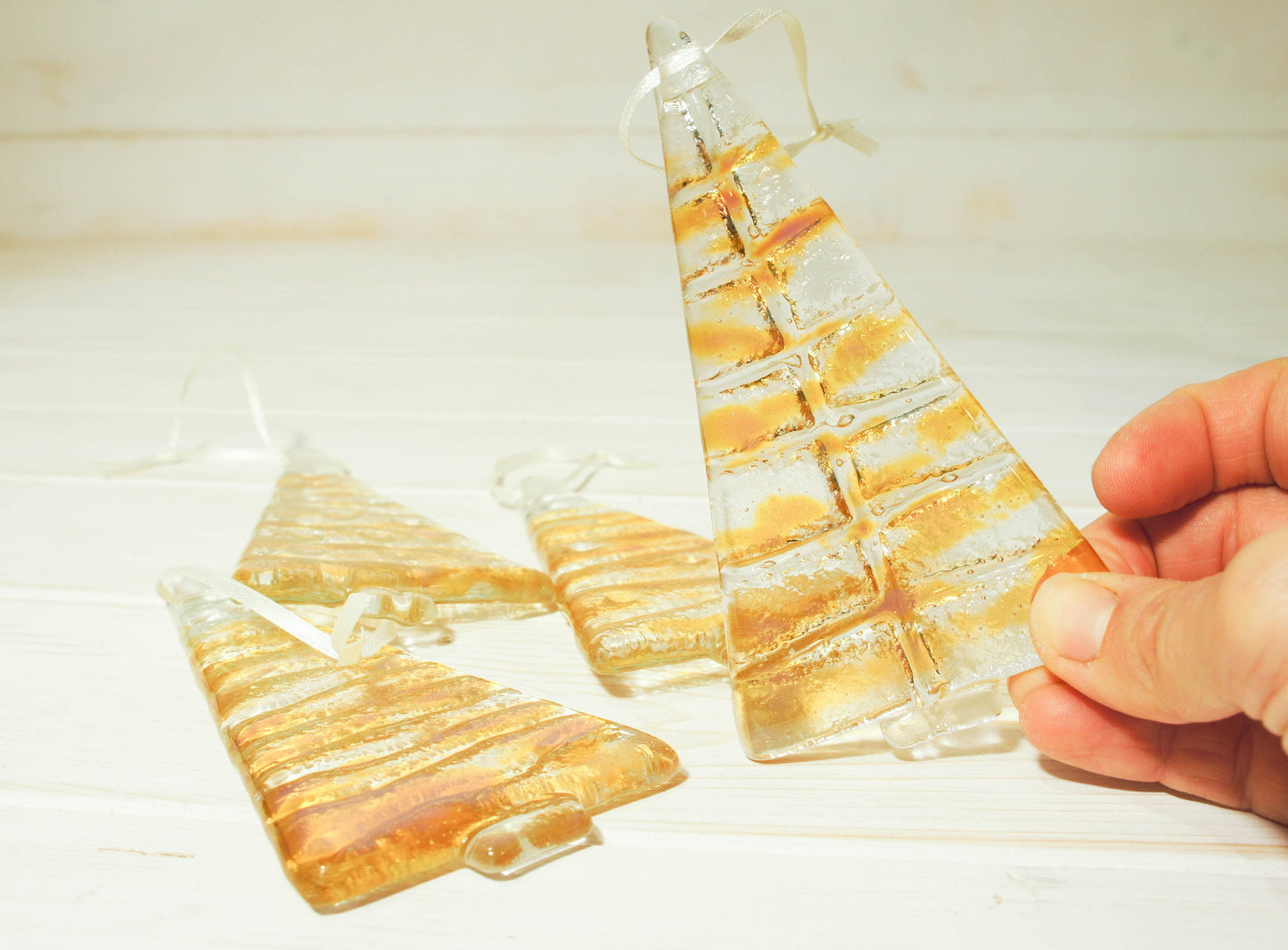 1 to 6 Medium Amber Trees - Hanging - 12cm/3 3/4"