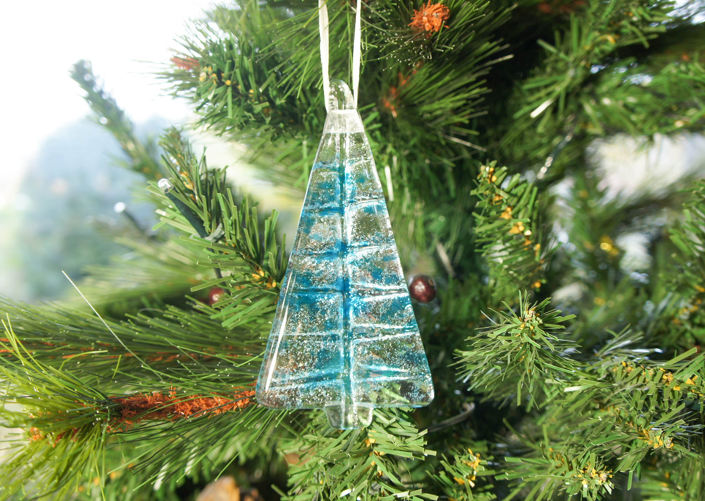 1 to 6 Medium Blue Trees - Hanging - 12cm/3 3/4"