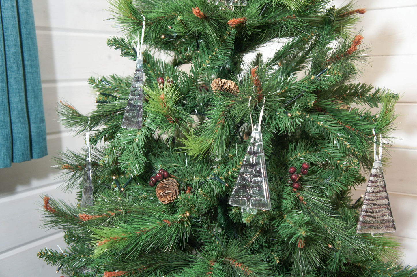1 to 6 Medium Purple Glass Trees - Hanging - 12cm/3 3/4"