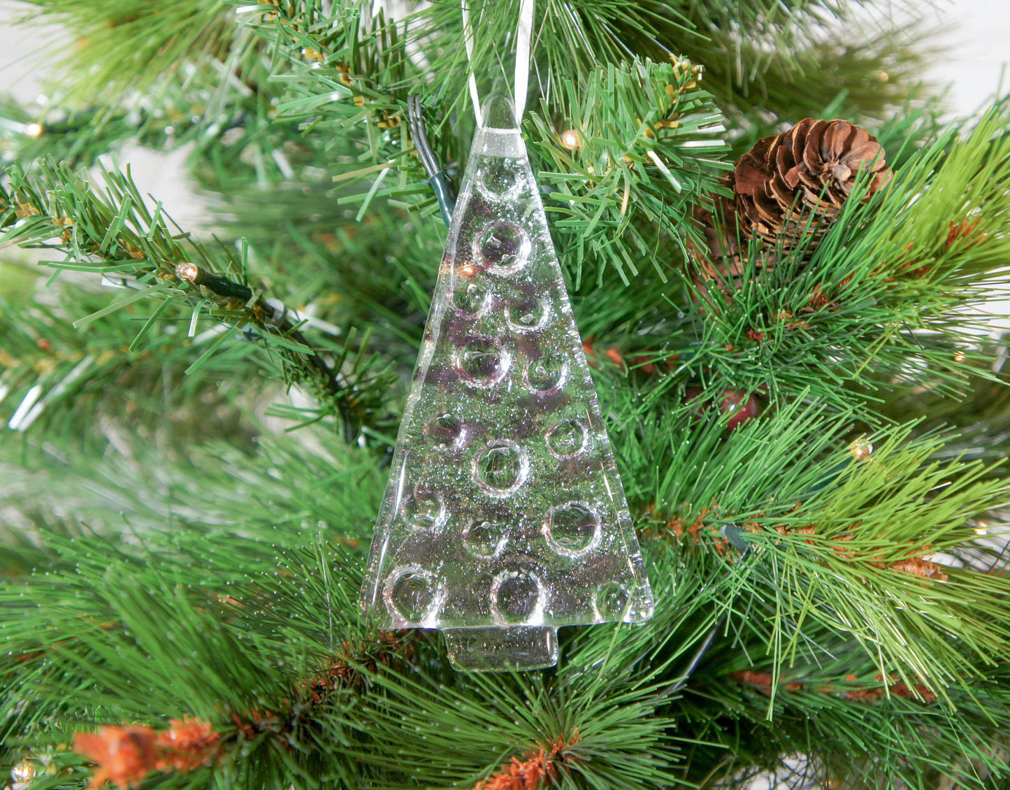 1 to 6 Medium Purple Glass Trees - Hanging - 12cm/3 3/4"