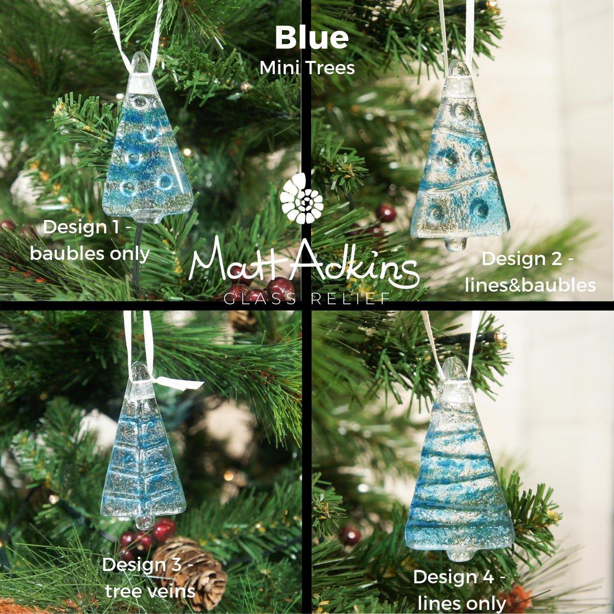 blue seaglass christmas tree decorations