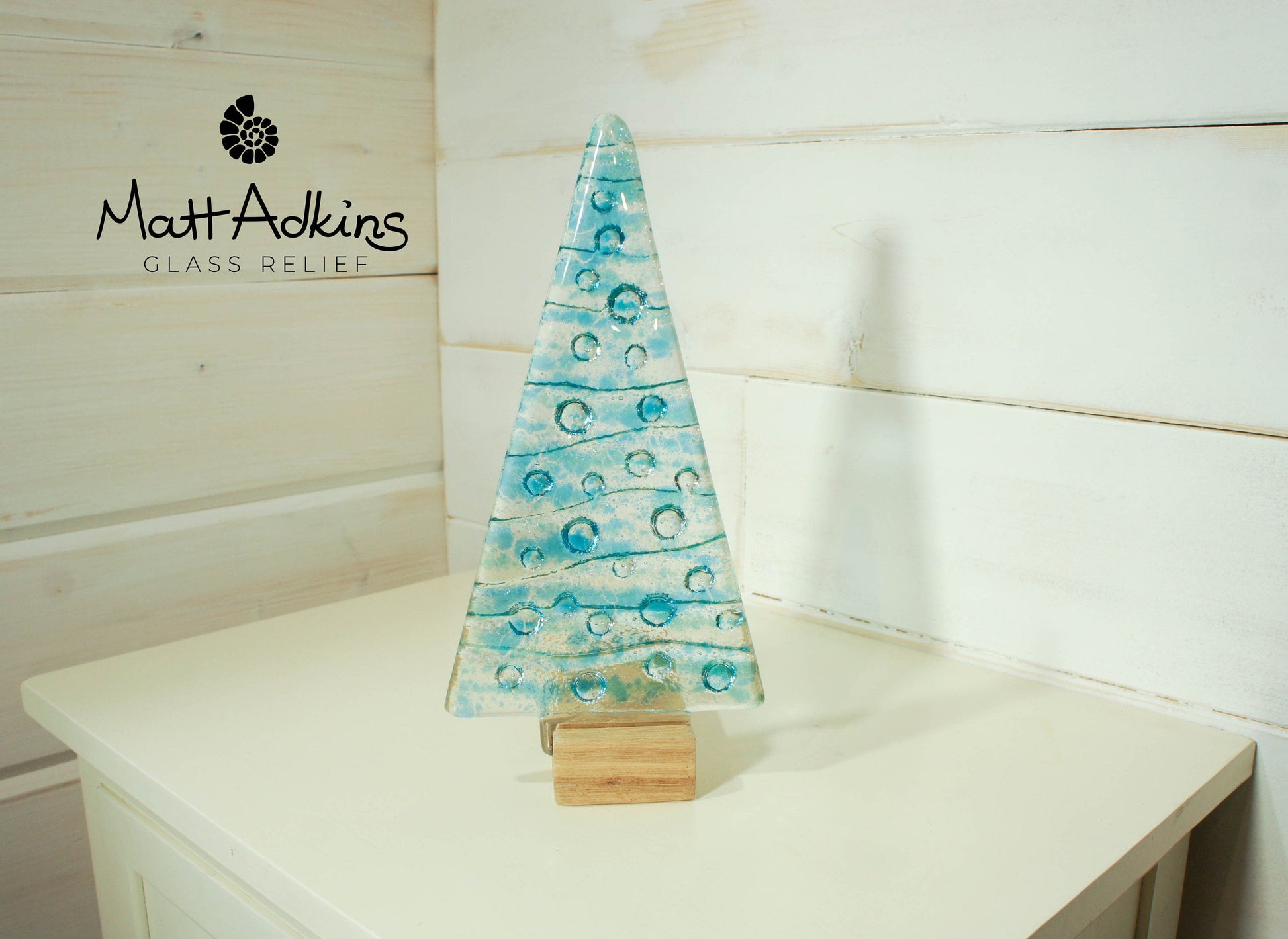 Large Turquoise&Blue Glass Tree