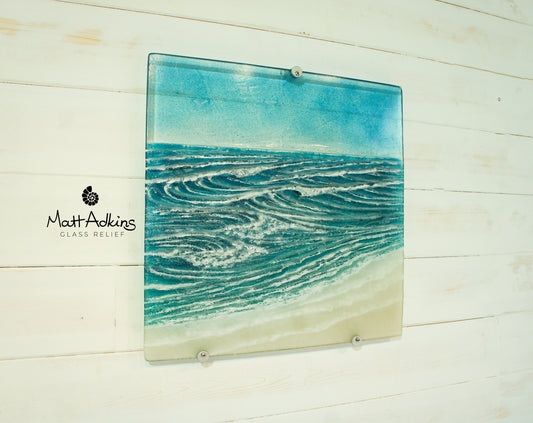 Coastal Wave Panel - Large - 40x40cm (16"x16") with fixings