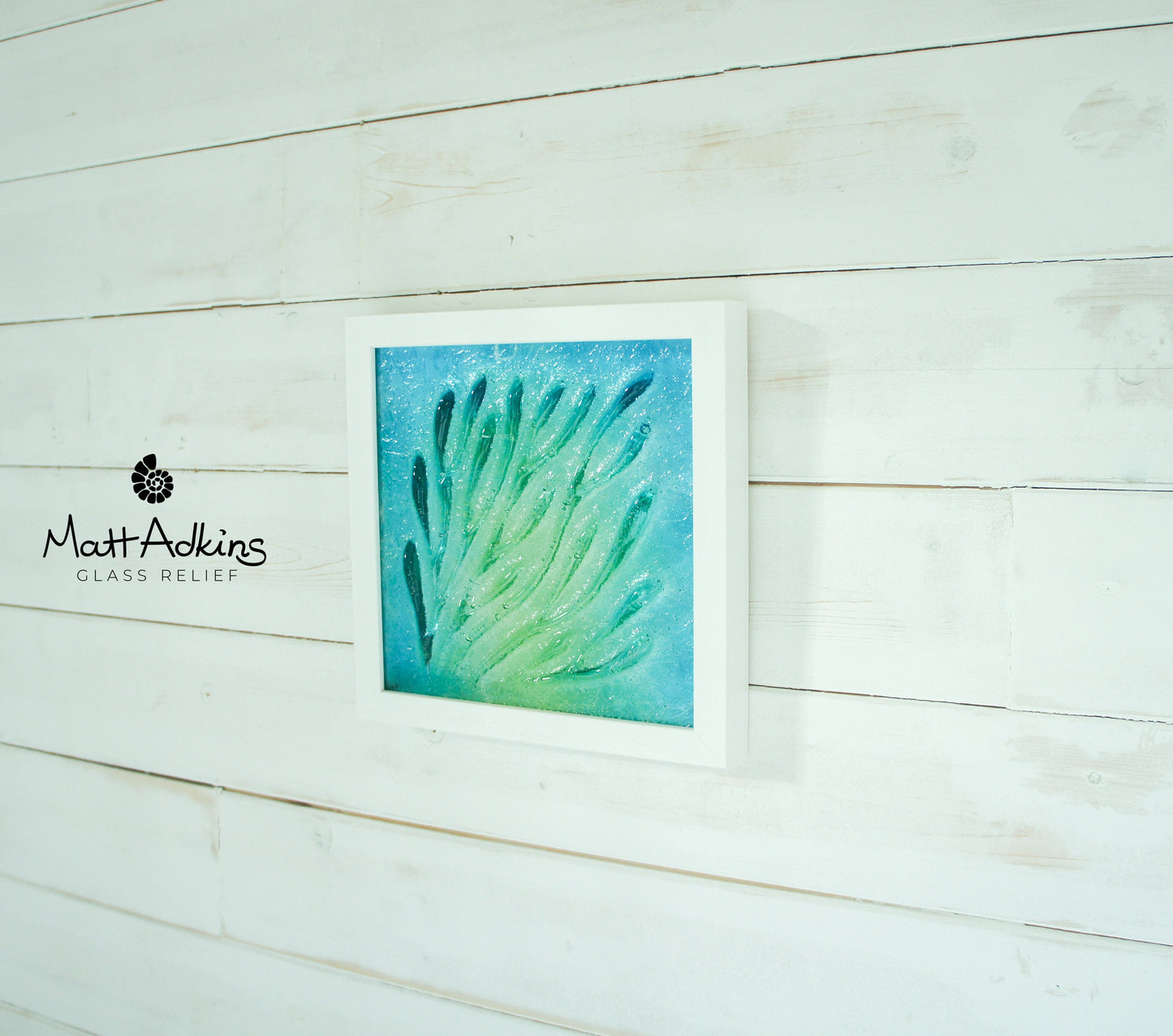 Coral Frame - Small - Green Turquoise Blue - 25x25cm(10")