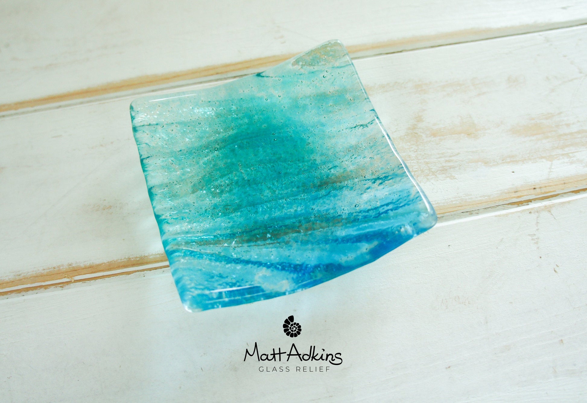 Seabed Teal Ring Glass Dish