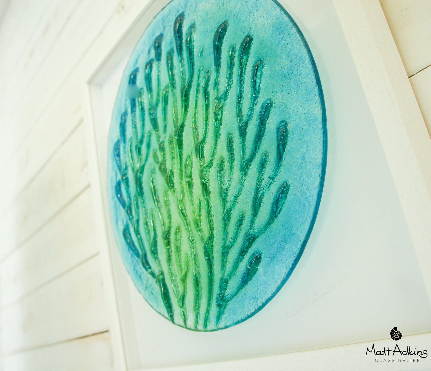 Coral Frame - Large Square -Blue Turquoise Green - 44x44cm(17 1/2")