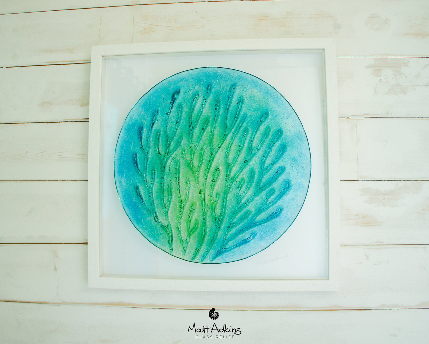 Coral Frame - Large Square -Blue Turquoise Green - 44x44cm(17 1/2")
